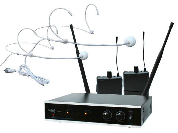 EL173763 E-Lektron IU-2082H UHF Funkmikrofon System mit 2 Headsets