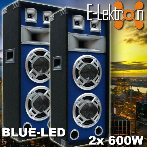 EL279509 E-Lektron SPL220 Blue-LED Lautsprecher Paar
